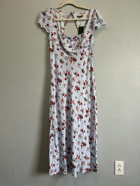 NWT Wild Fable Light Blue Floral Dress with Coral Rose Print size XS